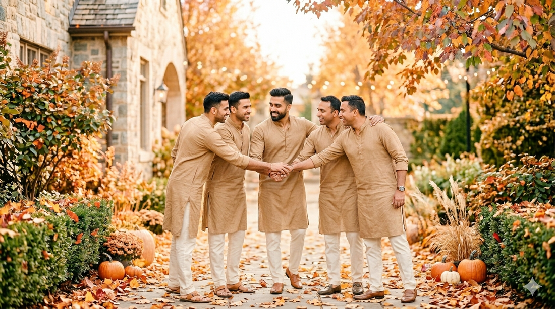 Light color kurta pajama celebrating occasion or eid