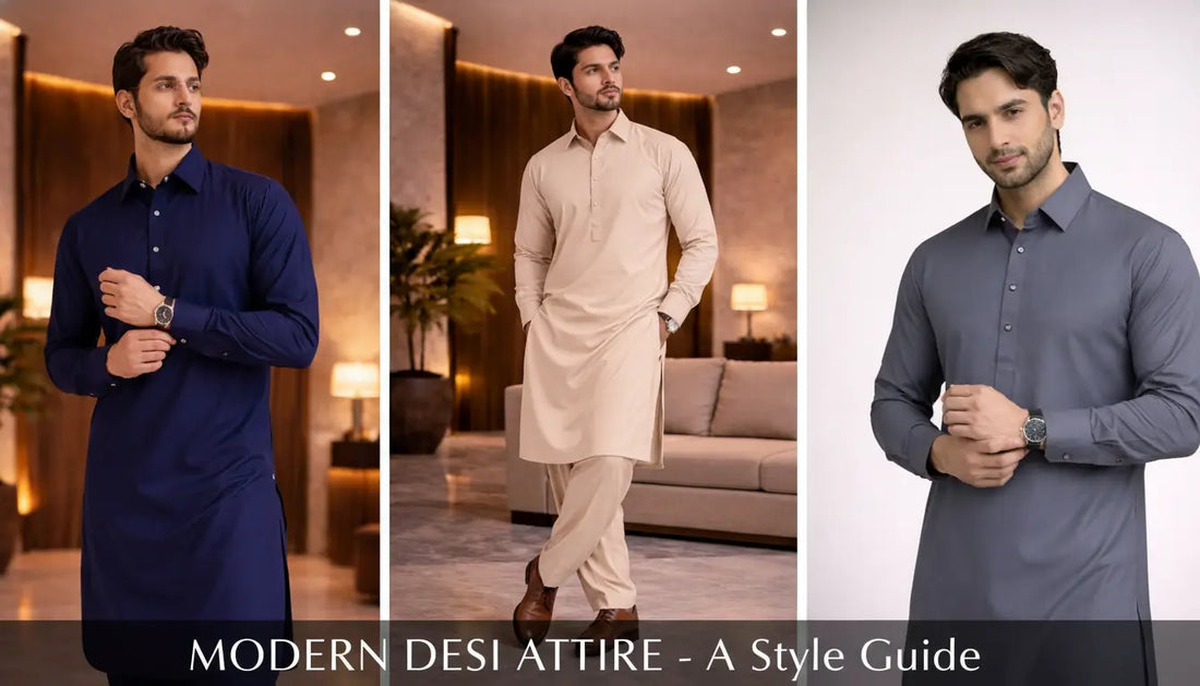 Kameez Shalwar navy beige grey