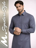 Mens Designer  Slate Grey Kameez Shalwar